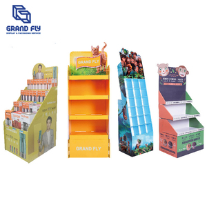 Stan <span class=keywords><strong>Display</strong></span> perawatan kulit kosmetik kardus lantai lipat kustom Modern dengan 4 rak untuk ritel - Product Image 3