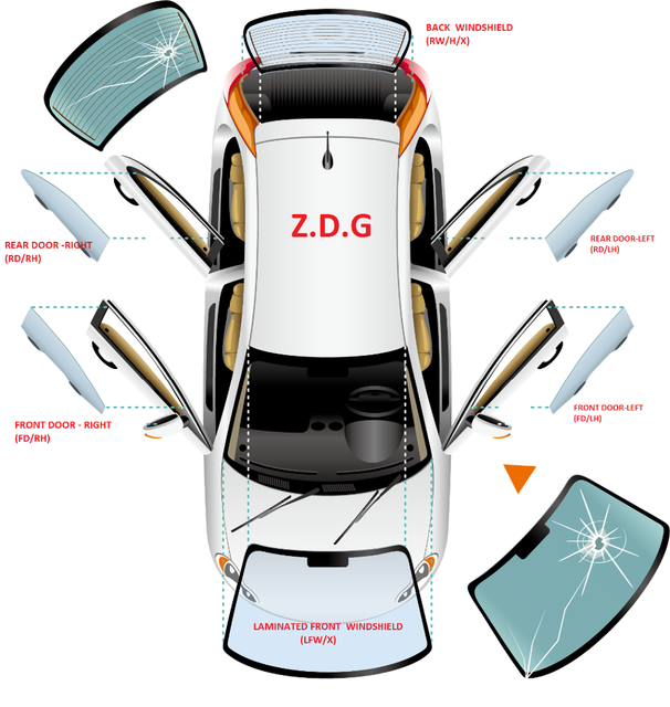 Laminated Front Windshield Glass