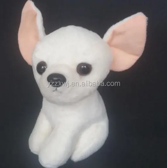 白いぬいぐるみチワワ犬のおもちゃ/stufeed白いチワワのおもちゃ柔らかい白い犬のぬいぐるみ