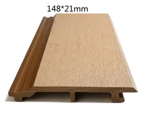 Revêtement mural extérieur en <span class=keywords><strong>bois</strong></span> composite WPC texturé teck, anti-UV, imperméable, ignifuge et écologique - Product Image 1