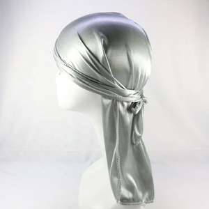 HZM-18034 היפ-הופ Durags לגברים ארוך זנב עבור 360 גלים מוצק Du-סמרטוטים Headwraps - Product Image 3