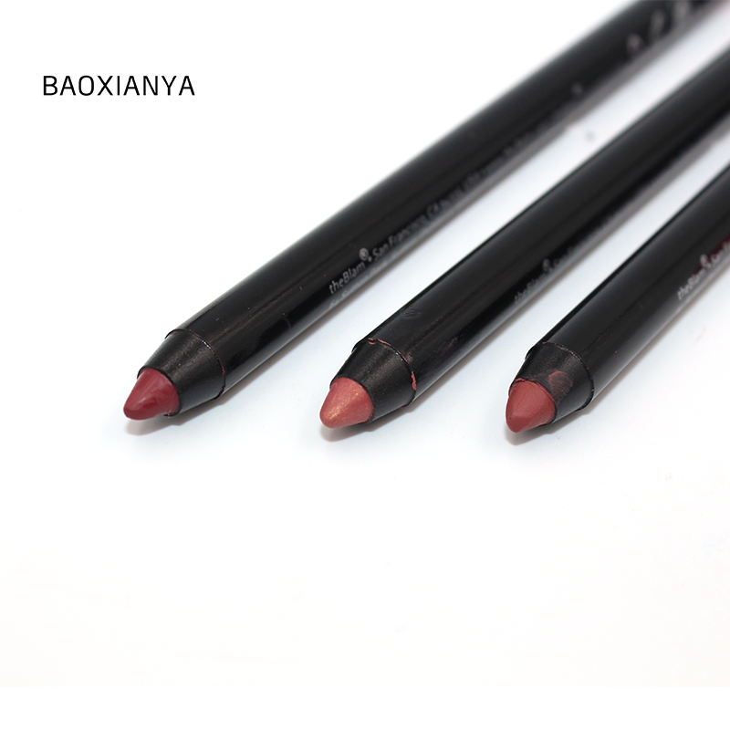 Wholesale OEM ODM high pigment 3 color waterproof long lasting matte custom logo private label lipliner pencil