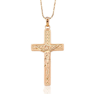 31999 Terbaru Desain Perhiasan Warna Rose <span class=keywords><strong>Gold</strong></span> Liontin Salib, Salib Liontin - Product Image 1