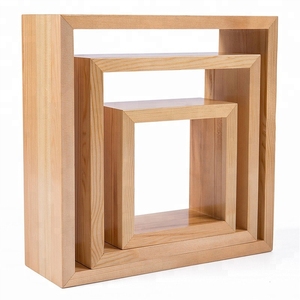 Mensole a Cubo in <span class=keywords><strong>Legno</strong></span> di Pino Ecologico Dipinto su Misura, Decorazione Semplice per la Casa in <span class=keywords><strong>Legno</strong></span> <span class=keywords><strong>Naturale</strong></span> - Product Image 2