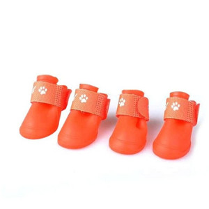 <span class=keywords><strong>Botas</strong></span> de goma antideslizantes para cachorros, zapatos impermeables de lluvia para mascotas, 4 unids/lote - Product Image 6