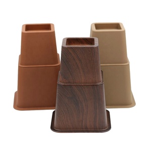 Factory 203mm <strong>Low</strong> Wooden Grain <strong>Furniture</strong> Feet Plastic <strong>Adjustable</strong> Bed Riser With Great <strong>Price</strong> - Product Image 3