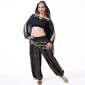 Top de Gasa de Manga Larga BestDance, Vestido de <span class=keywords><strong>Danza</strong></span> del Vientre Árabe Gitano Indio, Conjunto de Disfraz para Halloween y Carnaval - Product Image 2