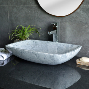 Bassin de lavage en pierre naturelle, bassin en marbre blanc, bassin en pierre chaude - Product Image 6