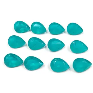 Pierres précieuses synthétiques AX03 Paraiba en forme de poire, couleur Tourmaline, 1 pièce