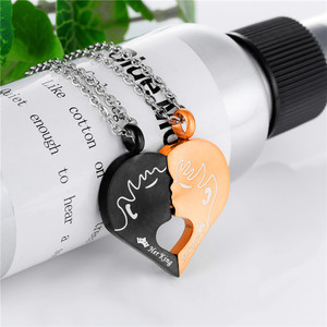 Lucu Ganda Jantung Liontin Pesona Anak Laki-laki dan Perempuan Sahabat Terbaik Selamanya Pasangan Kalung - Product Image 4