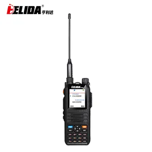 Walkie-talkie banda três uhf vhf 5 km, walkie-talkie rádio digital 3 vias