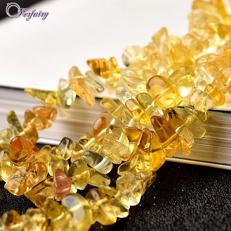 larger stock on sale citrine chips necklace natural untreated gemstone beads for DIY jewelry