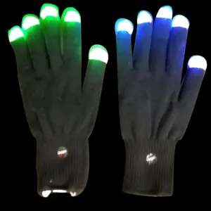 Toptan yüksek kalite parti malzemeleri yanıp sönen eldiven Led eldiven Light Up parmak işıklar eldiven