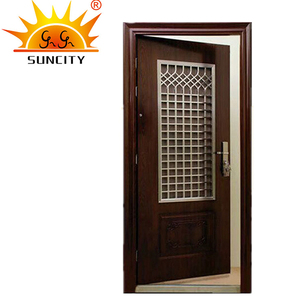 Singolo esterno porte in acciaio <span class=keywords><strong>ingresso</strong></span> principale di vetro prezzo di telaio della porta in acciaio inox - Product Image 1