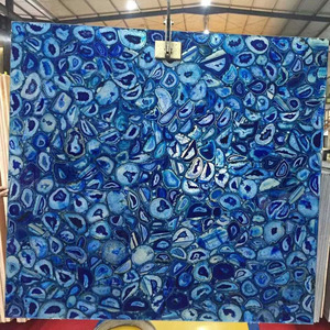 Natural hermosa decoración de lujo pulido losas de mármol azul ágata ónix Mesa - Product Image 3