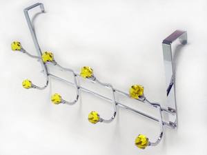 Crochets de porte en métal suspendus en forme de diamant chromés et transparents - Product Image 4