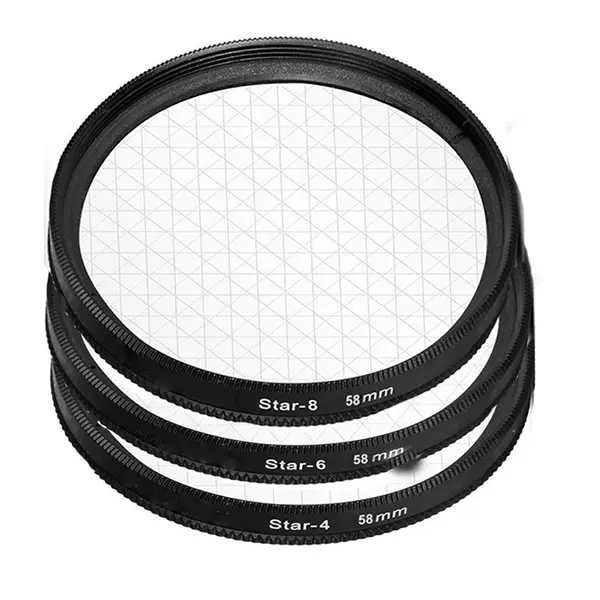 Filtros com câmera estrela de 8 pontos, filtros de câmera cruzada, 8 pontos, tiara, filtro com estrela, 4/6/8, iluminação estrela, fotografia noturna