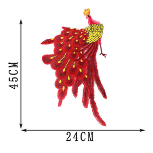 Patchs <span class=keywords><strong>à</strong></span> <span class=keywords><strong>coudre</strong></span> en forme de paon pour vêtements, mode, dentelle animale, broderie, applique, vêtements, robe, accessoire de fête, 45*24cm - Product Image 5
