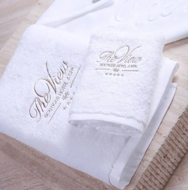 Asciugamano da bagno in spugna di cotone egiziano bianco 100% di lusso