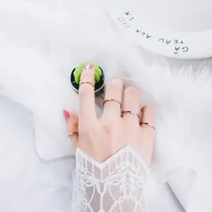 Mestiere Lupo modelli di Esplosione semplice e molto sottile di modo selvaggio coppie modelli femminili anello liscio in acciaio al titanio anello sezione - Product Image 5