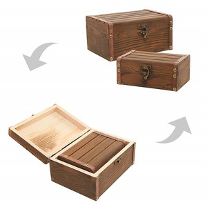 Cajas de <span class=keywords><strong>Madera</strong></span> Rústicas Pintadas a Mano, Mini Cofres de <span class=keywords><strong>Madera</strong></span> para Té - Product Image 4