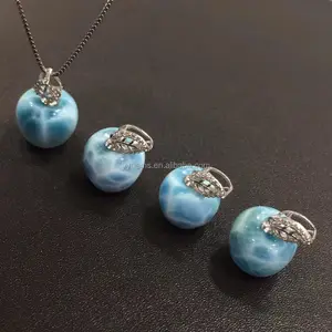 Mặt Dây Chuyền Larimar Bằng Bạc Thật 925 Quà Tặng Giáng Sinh Nhà Cung Cấp Trực Tiếp Từ Nhà Máy Giá Rẻ