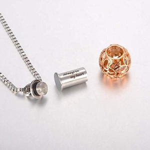 Collier pendentif cœur creux en or, bijou à la mode, crème Urn, souvenir, cadeau pour hommes femmes, commémoratif des animaux de compagnie, ceintures naturelles, Always dans my cœur - Product Image 2