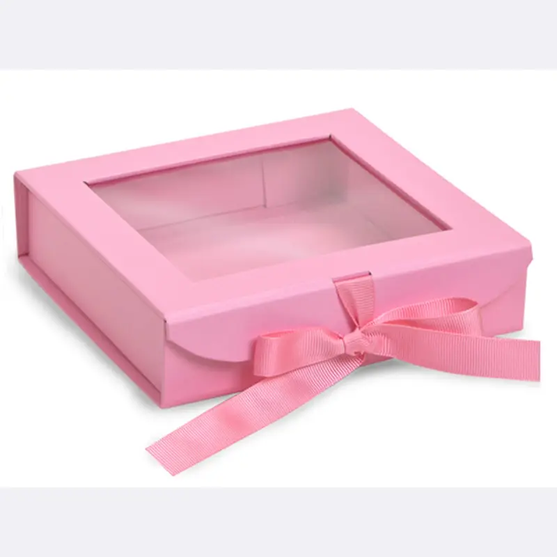 Индивидуальная упаковочная коробка, Подарочная бумажная коробка, прозрачная крышка, подарочные коробки с атласной подкладкой
