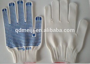 2015 cheap white dot cotton polka dot Cotton dot gloves work gloves cotton glove - Product Image 4