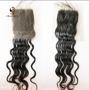 Hỗn hợp 1B/grey Brazil Remy Trinh Nữ nhân tóc 12A lớp sâu sóng cho Ren đóng cửa cho phụ nữ lớn tuổi cao <span class=keywords><strong>TOP</strong></span> Cap Kích thước nhỏ - Product Image 4