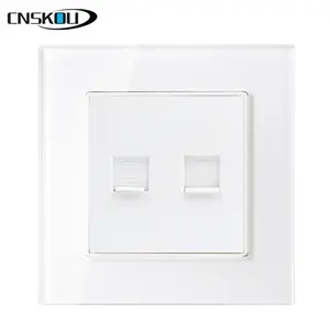 CNSKOU EU/UK Standard White Color Telephone And Computer Outlet Socket Wall Socket AC 250V