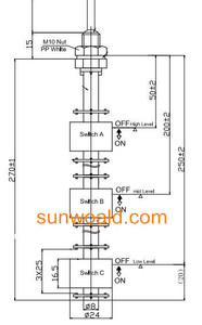 3 carrozas PP flotador magnético sensor de nivel interruptor de láminas - Product Image 2