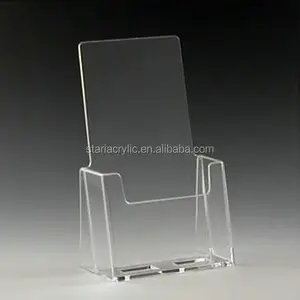 Single Pocket Acrylic Brochure Display Stand, 4.5 x 7.25 x 2.5 Clear Acrylic Document Holder