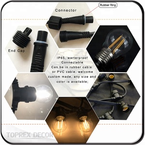 สายไฟเชื่อมต่อได้สำหรับหลอดไฟ LED แบบ E27 สำหรับภายนอกอาคาร ไฟประดับตกแต่งแบบสายยาว 100 เมตร สำหรับตกแต่งคริสต์มาส - Product Image 6