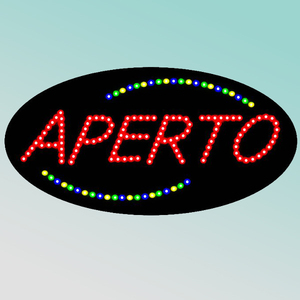 CE RoHS intermitente barato 68X38cm acrílico electrónico Led señal abierta con palabra APERTO para tienda - Product Image 1