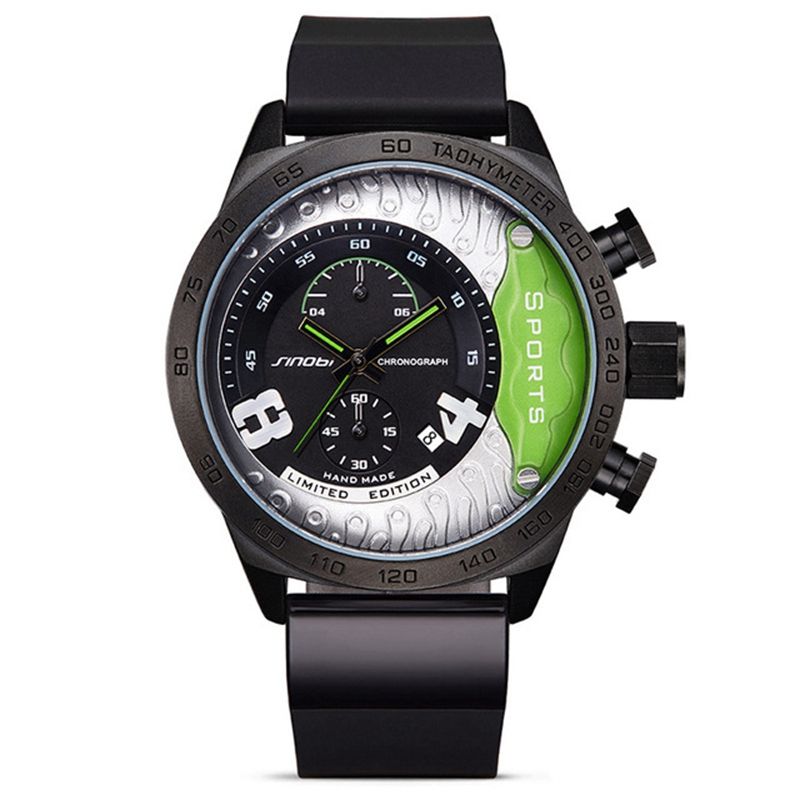 SINOBI-Reloj de pulsera deportivo para hombre, cronógrafo de cuarzo,  resistente al agua, Geneva, para correr, nuevo