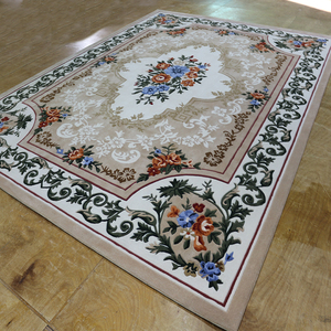 Tapis rond fait à la main plusieurs couleurs, magnifique accessoire de salon, poils longs - Product Image 2