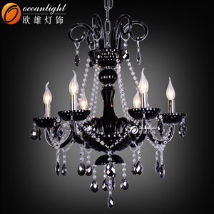 Antique lustre en cristal noir, bougies chandeliers omg88617-6 en plastique - Product Image 1
