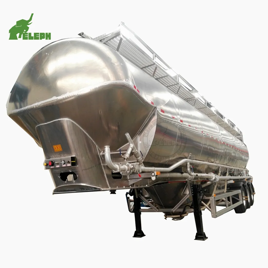 Bulk Cement Tanker Aanhangwagen Elph 45cbm Aluminium Bulk Cement Meeltank Aanhangwagen Te Koop