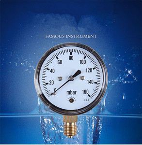 Medidor de pressão Feilte Y40-100 MM/inferior ou traseira de aço preto caso <span class=keywords><strong>1/4</strong></span> <span class=keywords><strong>NPT</strong></span> conexão 160 Mbar Manômetro - Product Image 4