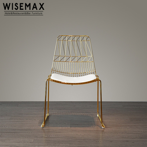 WISEMAX FURNITURE Mobilier de salle à manger classique, mobilier de luxe moderne, vente en gros, chaise de loisirs, chaise en fil métallique doré <span class=keywords><strong>Bertoia</strong></span>, chaise Lucy - Product Image 4