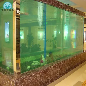 حوض اسماك مثبت على الحائط مصنوع من الأكريليك والزجاج العضوي الشفاف بحجم مخصص