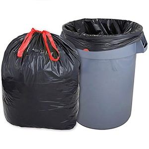 55 Pièces/Rouleau Noir Couleur De Cordon de Hdpe Réutilisent le Matériel De Doublure De Poubelle Roulant Personnalisé Fabricant En Plastique Sac Poubelle Sac Poubelle