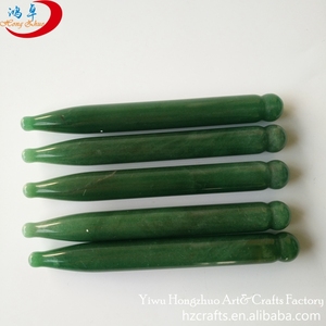 Doğal yeşil yeşim kalem şekil gua sha noktası/değnek guasha kurulu masaj aracı kazıma Çin geleneksel akupunktur - Product Image 4