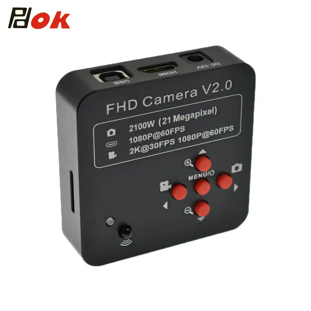 PDOK Kamera Mikroskop Video Digital, Kamera Lab USB Digital Full HD 1080P 60FPS untuk Solder CPU PCB IC