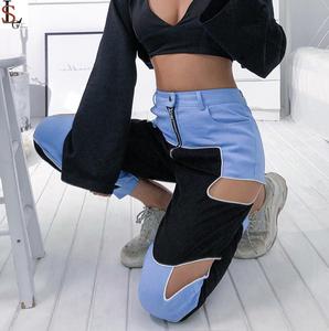 Hip Hop Streetwear da <span class=keywords><strong>donna</strong></span> con <span class=keywords><strong>pantaloni</strong></span> <span class=keywords><strong>Cargo</strong></span> Patchwork a vita alta <span class=keywords><strong>pantaloni</strong></span> sportivi da <span class=keywords><strong>donna</strong></span> Slim Fit - Product Image 2