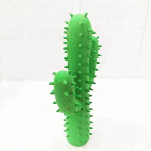Cactus a forma di all'ingrosso eco-friendly lattice naturale squeaky chew pet toy dog - Product Image 5