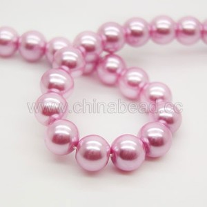 Moda 4 mmm de vidrio cuentas de perlas, perlas de imitación cuentas, de color rosa perla perlas para la fabricación de joyas - Product Image 3
