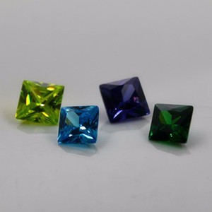 Oferta Especial: Circonita Cúbica Suelta de Corte Princesa Cuadrado en Color Azul <span class=keywords><strong>Aguamarina</strong></span> - Product Image 6