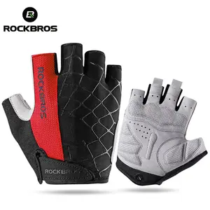 ROCKBROS — gants de cyclisme unisexes pour hommes, avec enfilement de la moitié des doigts, antichoc et respirant pour faire du vélo ou vtt, accessoire de sport